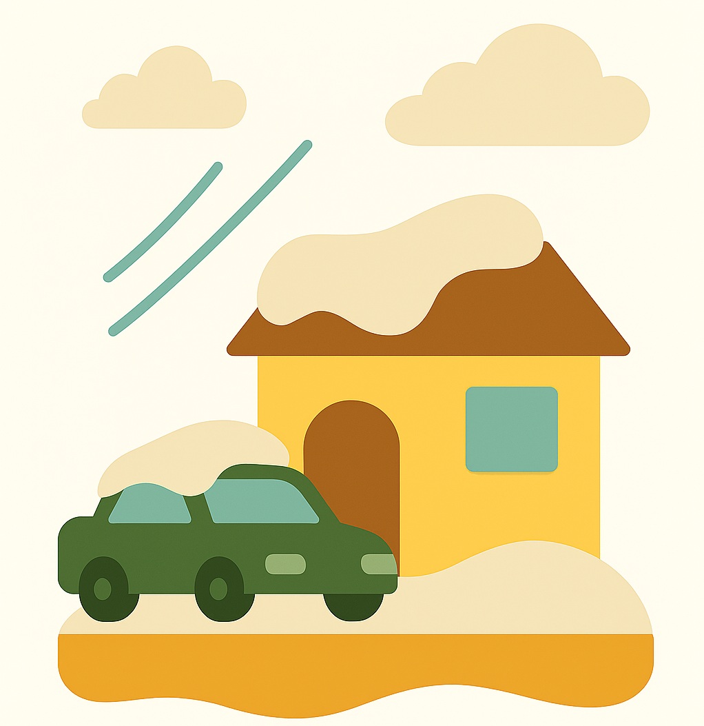 落雪による車のへこみ被害、保険で直せる？車両保険と火災保険の補償内容の違い