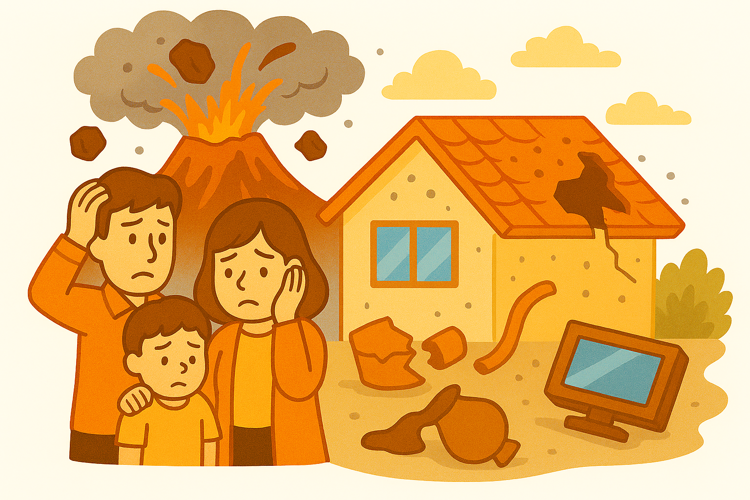 地震保険対象となる噴火被害の事例・補償額を教えてください。