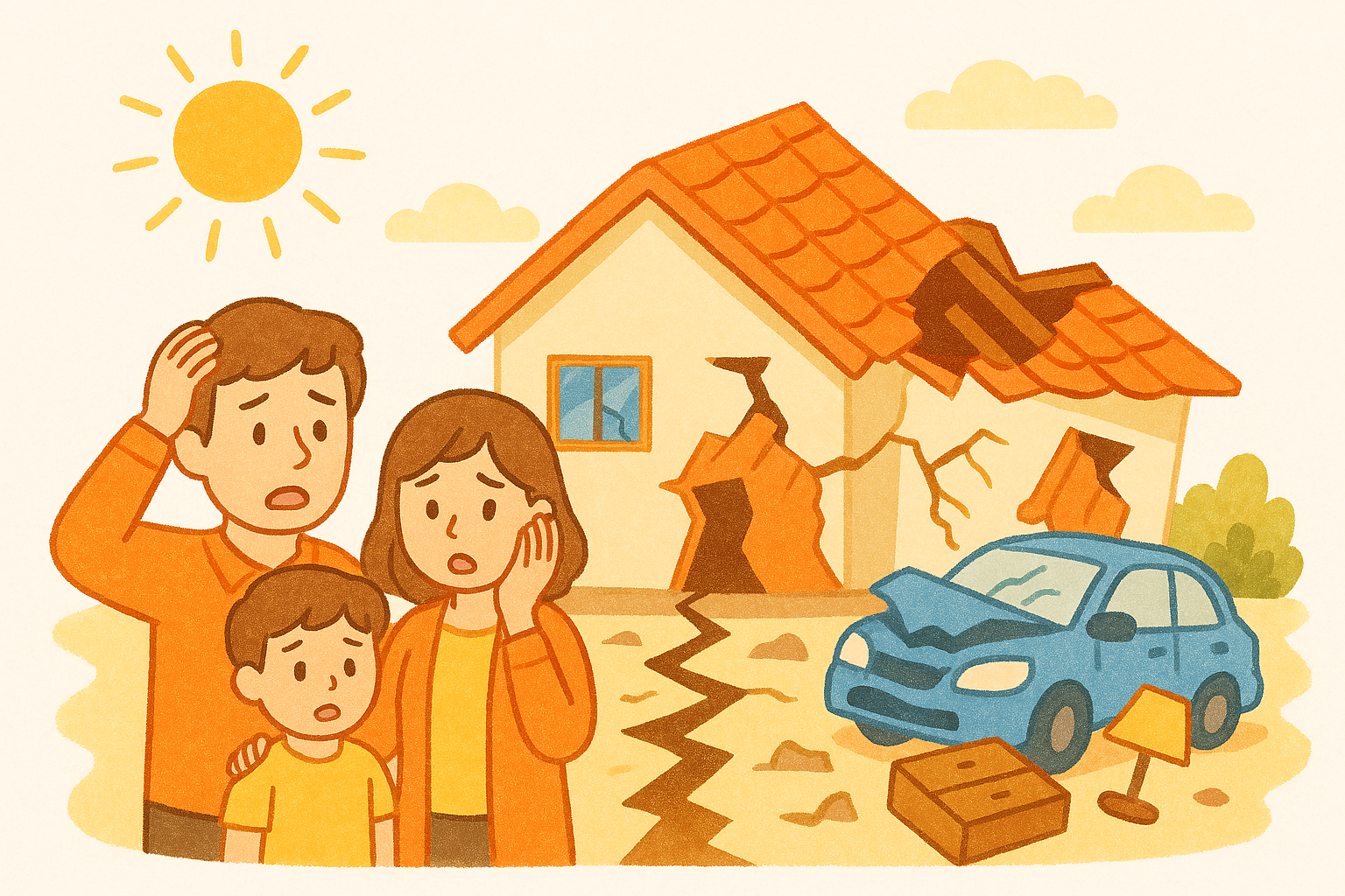 地震保険対象となる地震被害の事例・補償額を教えてください。