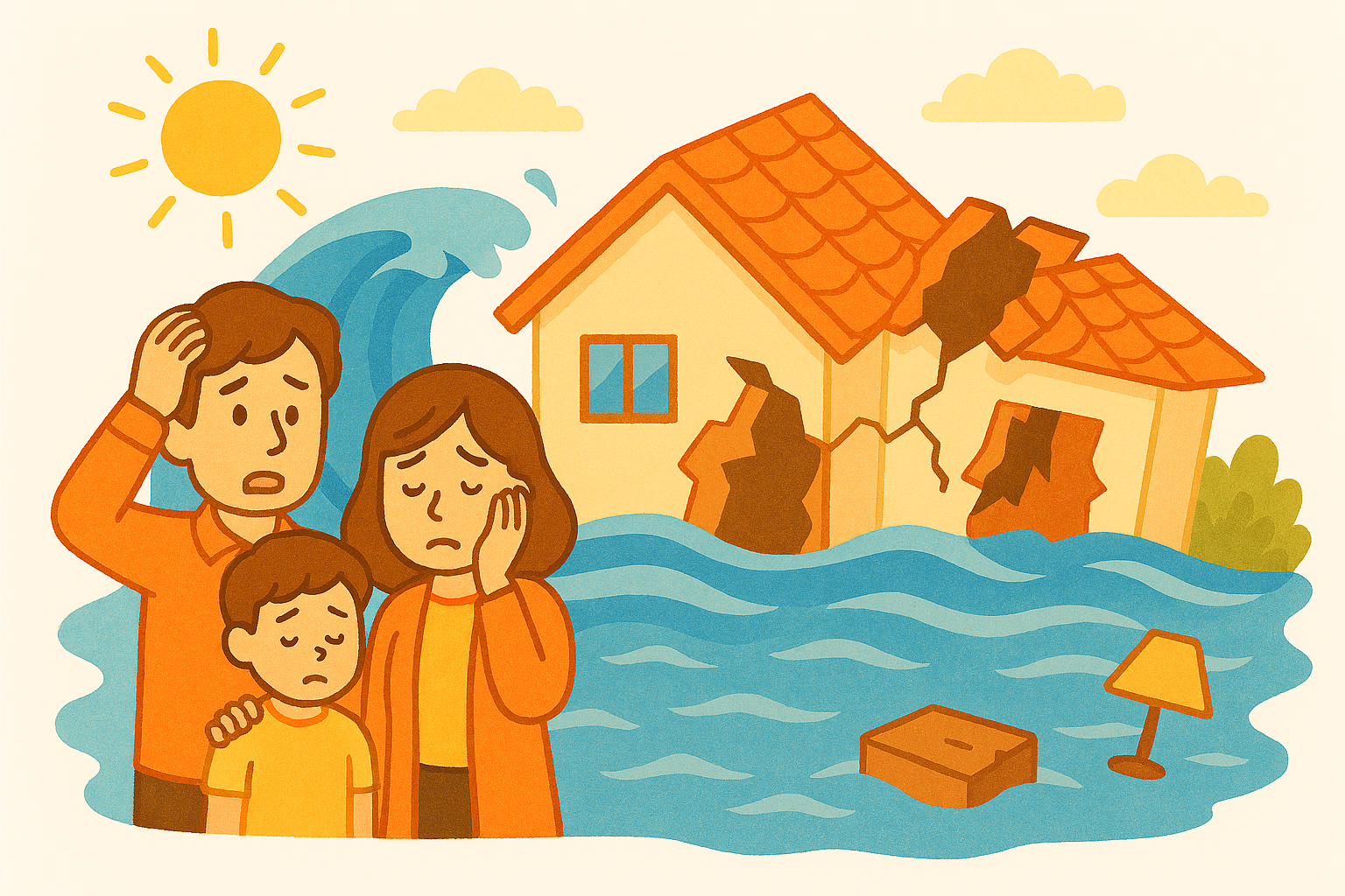 地震保険対象となる津波被害の事例・補償額を教えてください。